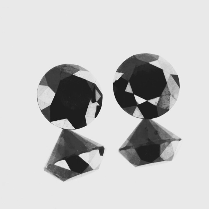 Diamanten Duo Brillanten schwarz 2,12 ct