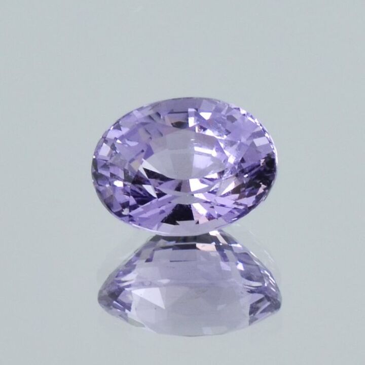 Spinel oval grayish lilac untreated 3.11 ct