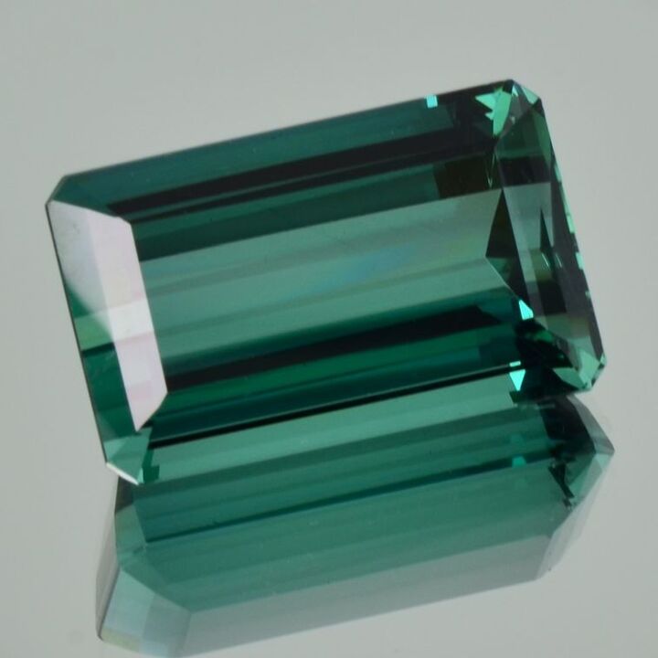 Tourmaline octagon blue green 44.34 ct