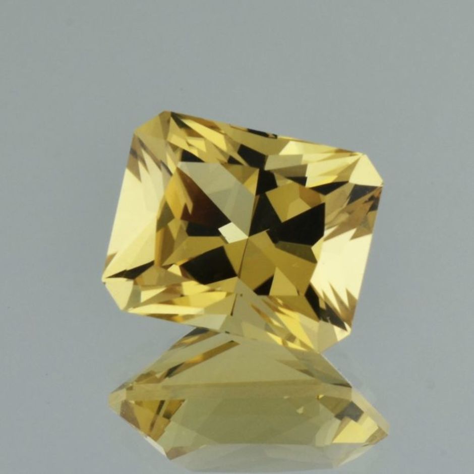 Citrin Design-Octagon gelb ungebrannt 18,31 ct