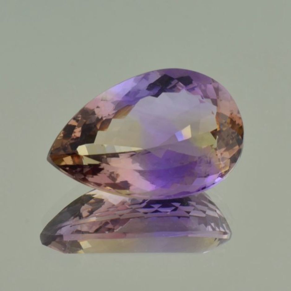 Ametrine pear lila+gelb 29.66 ct