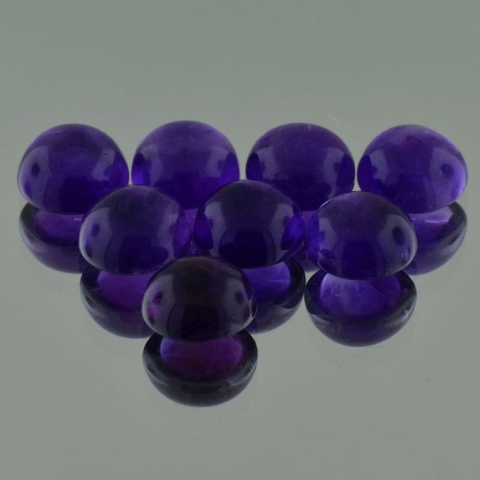 Amethyst Lot Cabochons rund violett 34,55 ct