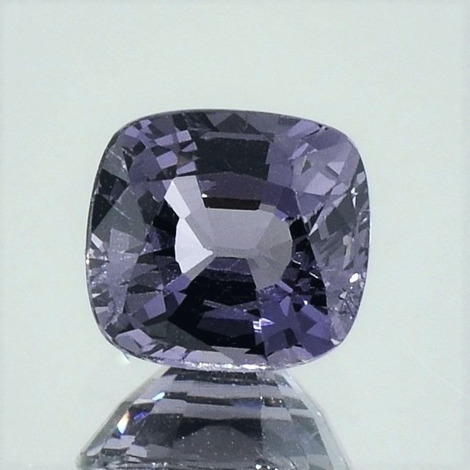 Spinel cushion grayish violet 3.14 ct