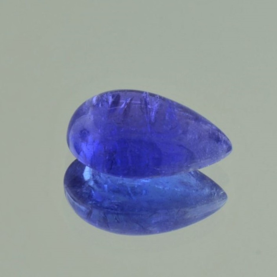 Tansanit Cabochon Tropfen blau 12,30 ct.