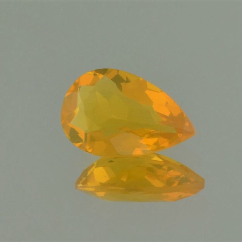 Fire Opal pear yellow orange 2.12 ct