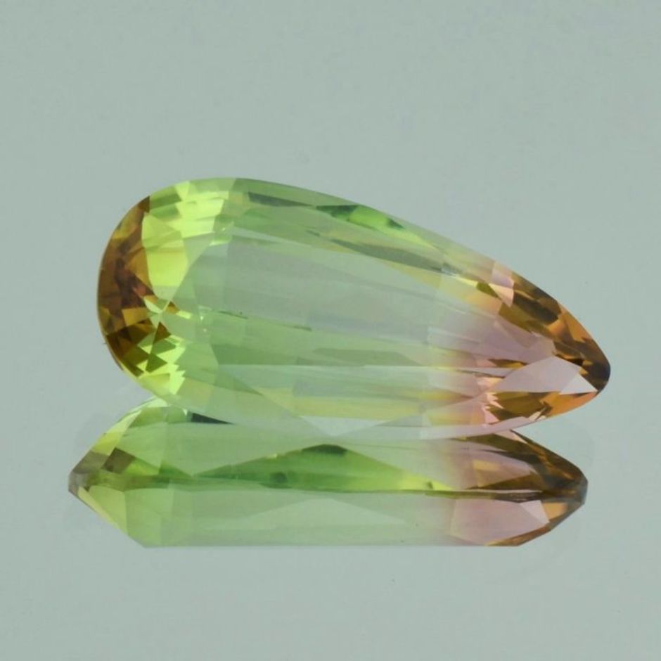 Tourmaline pear tricolor 20.53 ct