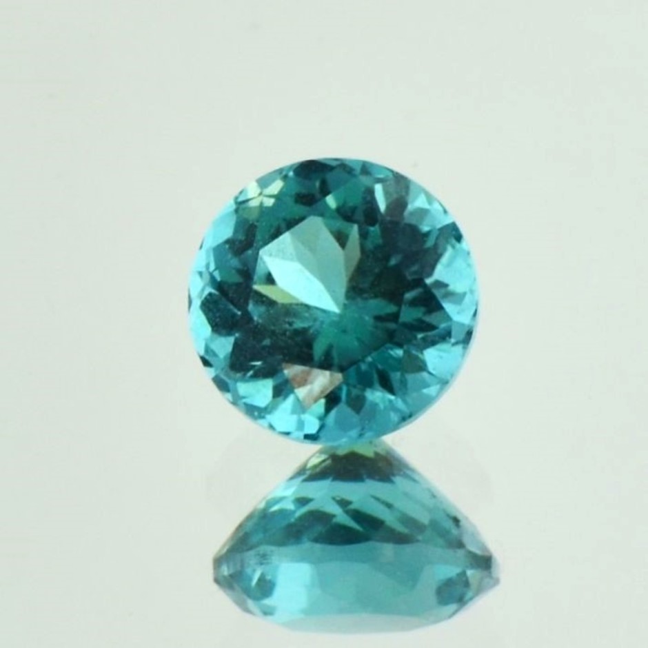 Indigolith Turmalin rund grünlich neonblau 1,53 ct