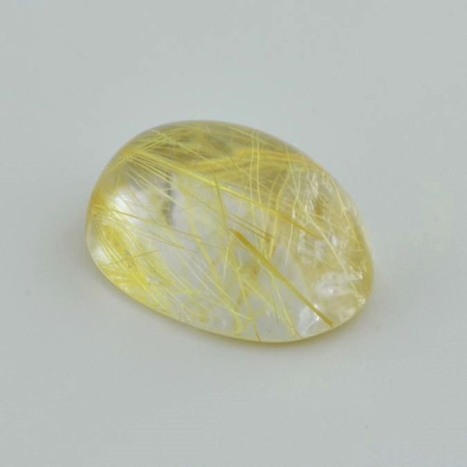 Rutilated Quartz cabochon oval colorless 28.21 ct.