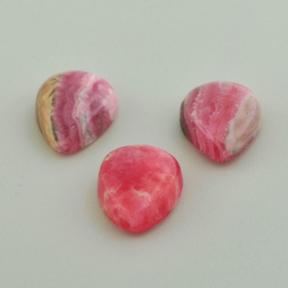 Rhodochrosite trio pear cabochon 20.86 ct