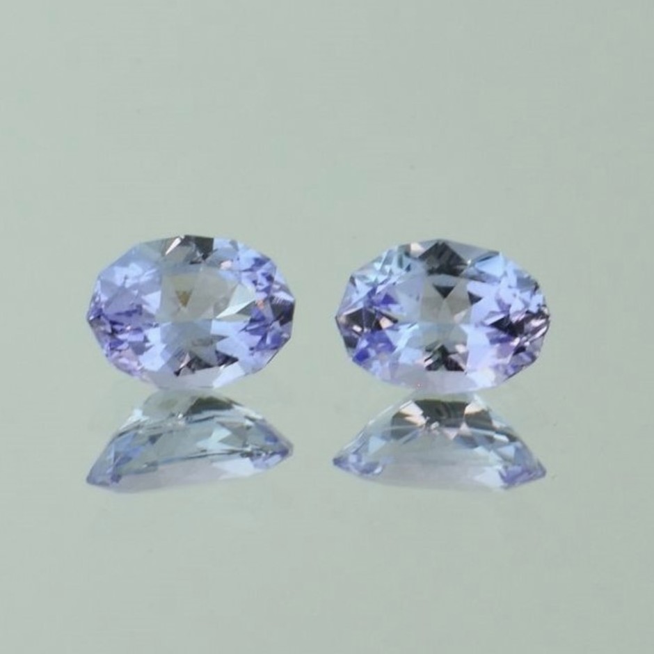 Tansanit Duo oval lila-hellblau unbehandelt 2,45 ct