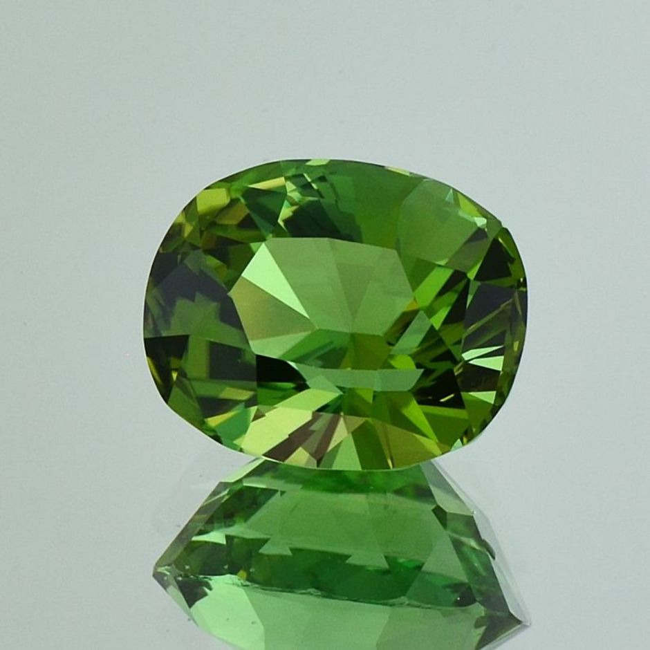 Tourmaline oval yellowish green 12.24 ct