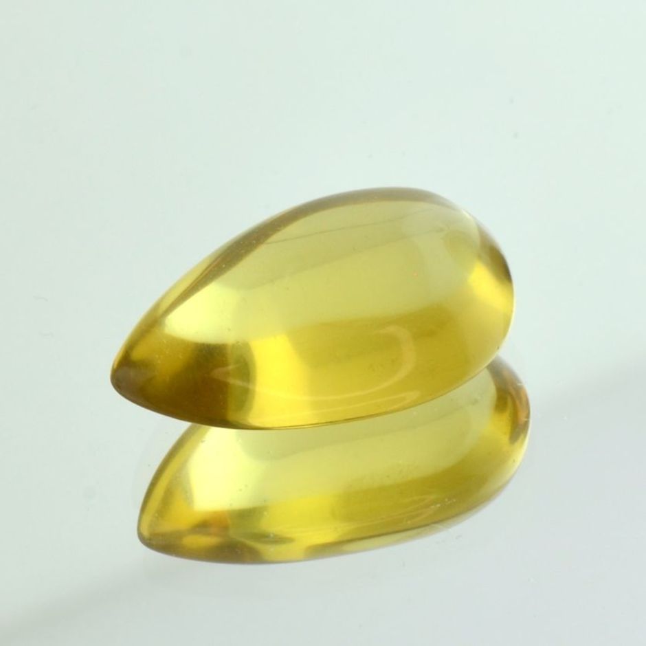 Lemonquarz Tropfen Cabochon gelb 23,62 ct