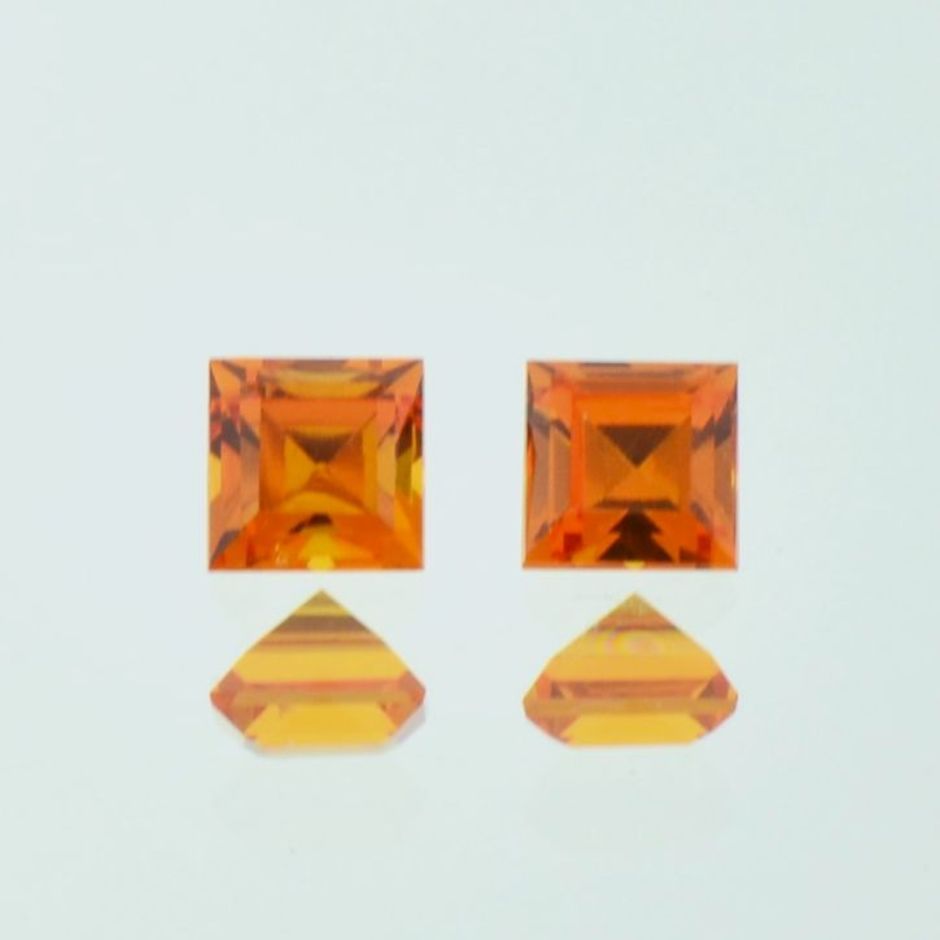 Mandarin-Granat Pair Quadrate orange 1.05 ct