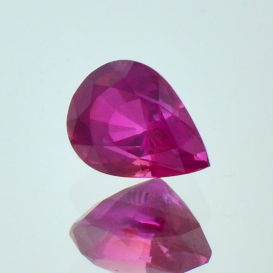 Ruby pear reddish pink unheated 1.71 ct