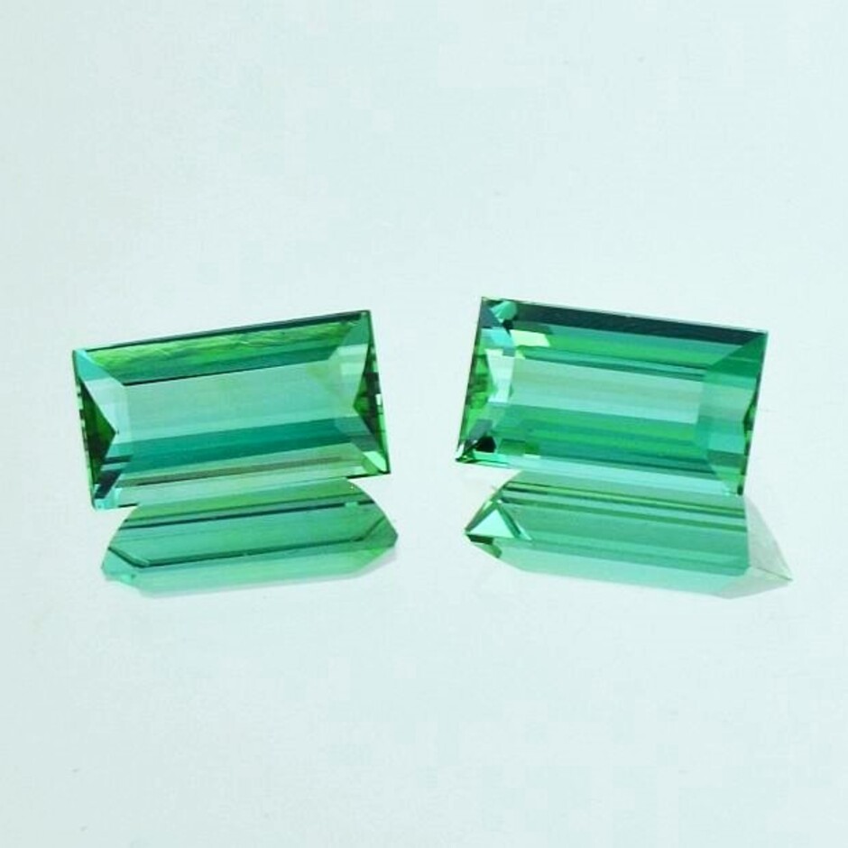 Turmalin Duo Baguette bläulich-grün 4,18 ct.