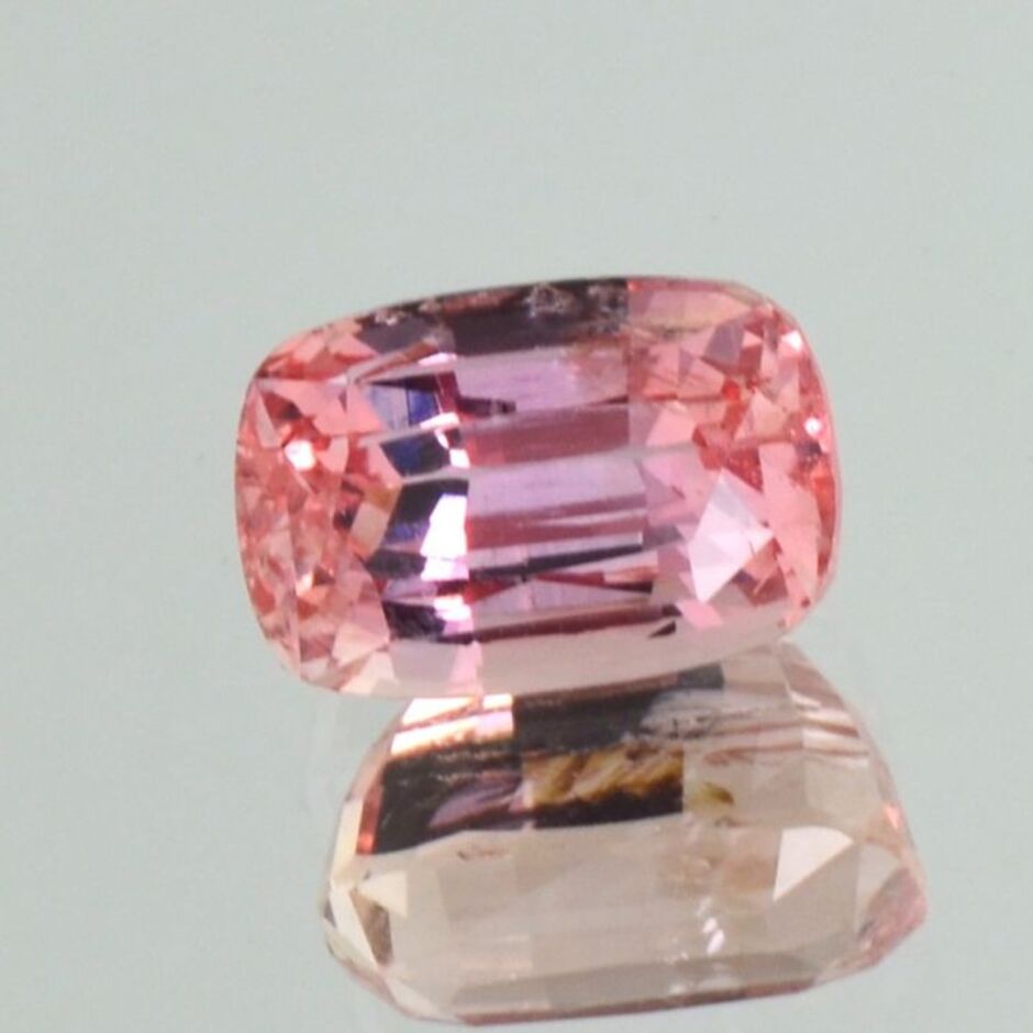Topaz cushion orange pink untreated 5.48 ct.