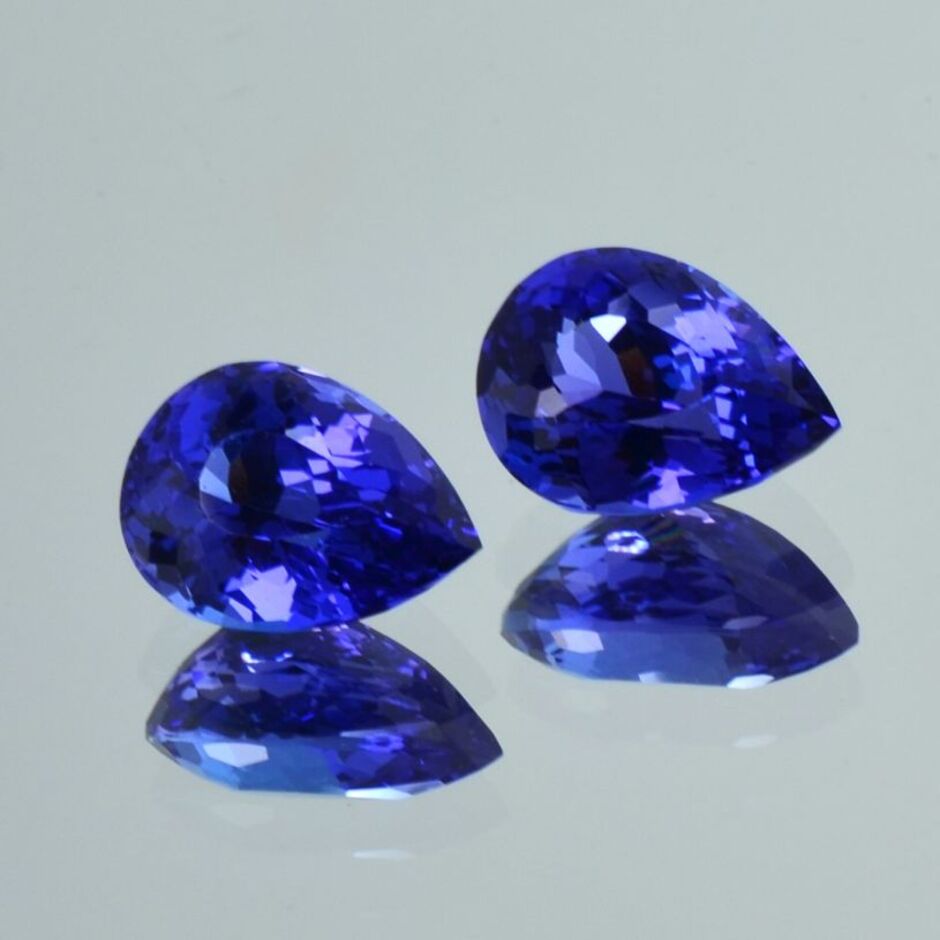 Tansanit Duo Tropfen intensives Blau 9,92 ct.