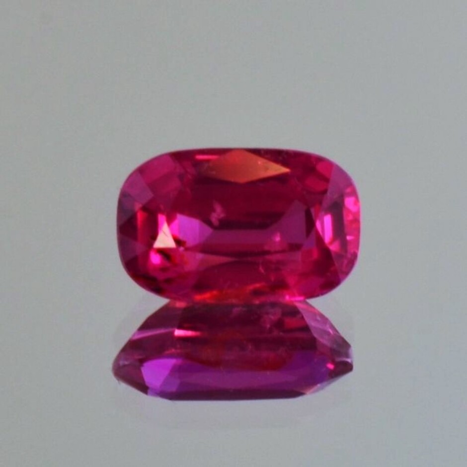 Ruby cushion pinkish red untreated 2.84 ct.