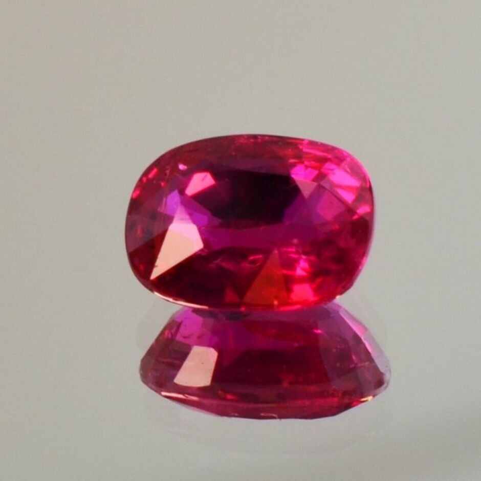 Ruby cushion pinkish red untreated 2.36 ct.