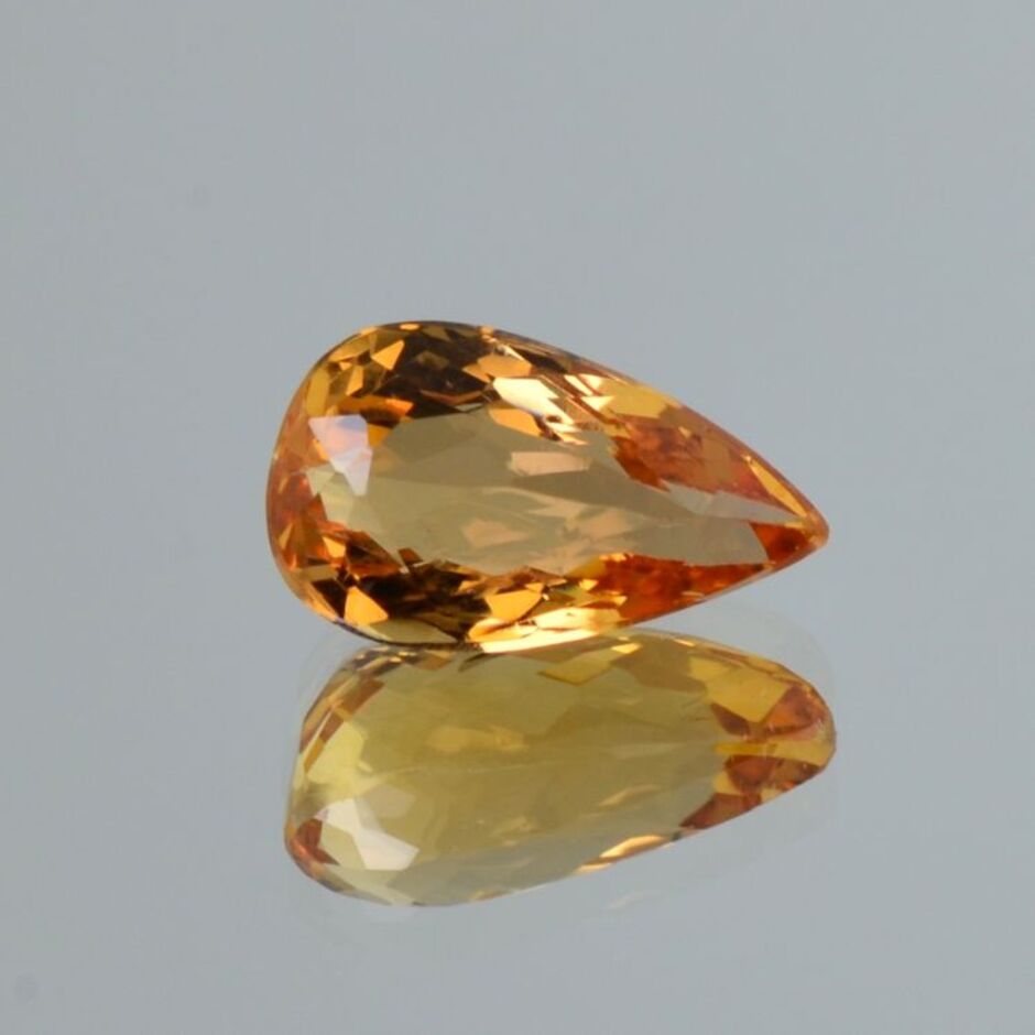 Imperial-Topas pear yellow orange untreated 3.92 ct.