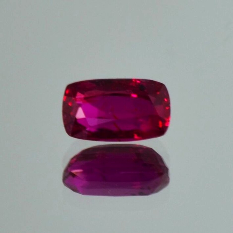 Ruby cushion pinkish red untreated 1.68 ct.