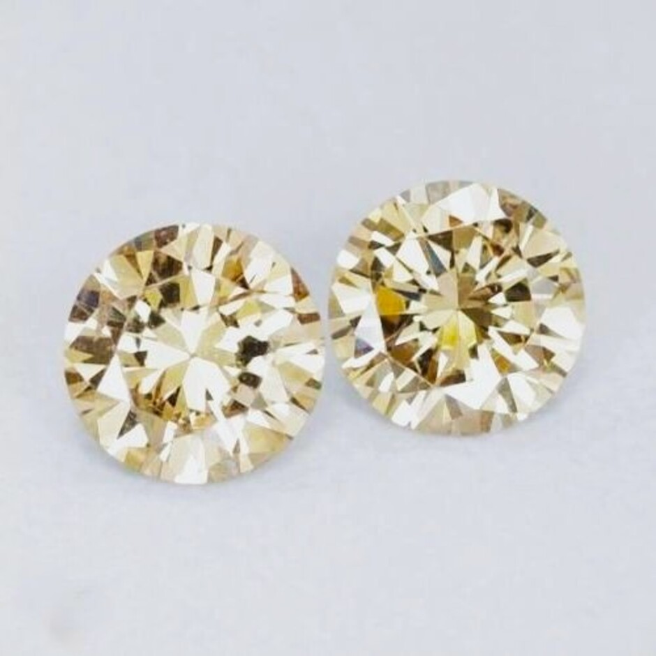 Farbdiamanten Duo Brillanten champagne si1 0,46 ct