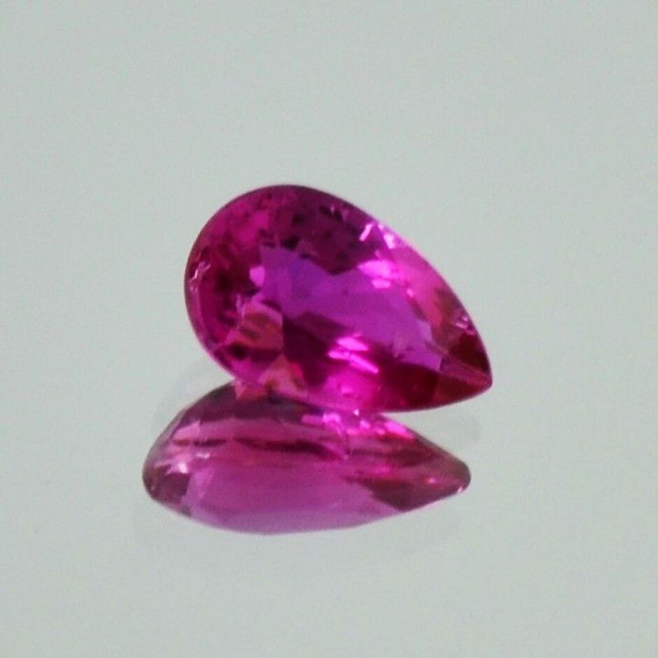 Ruby pear pinkish red untreated 1.04 ct.