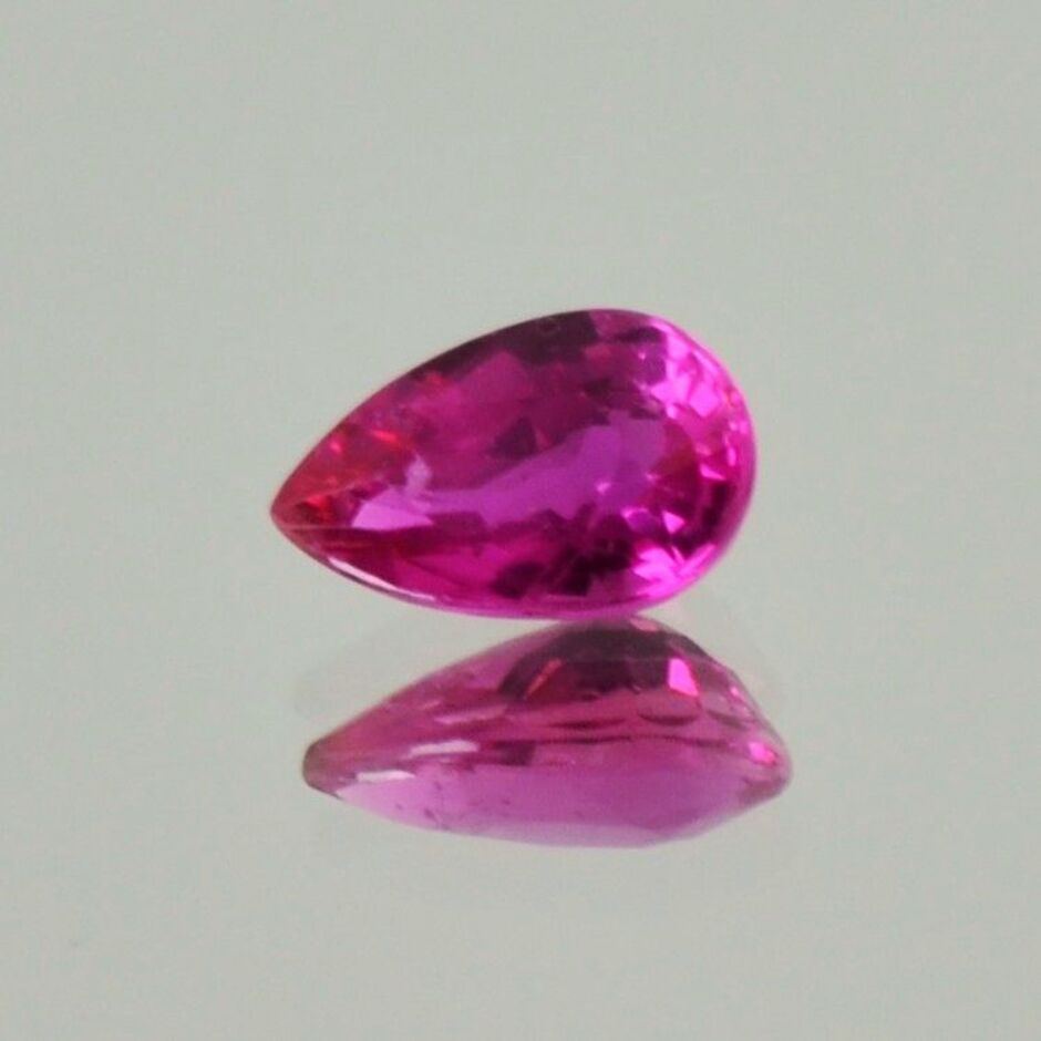 Ruby pear pinkish red untreated 1.04 ct.