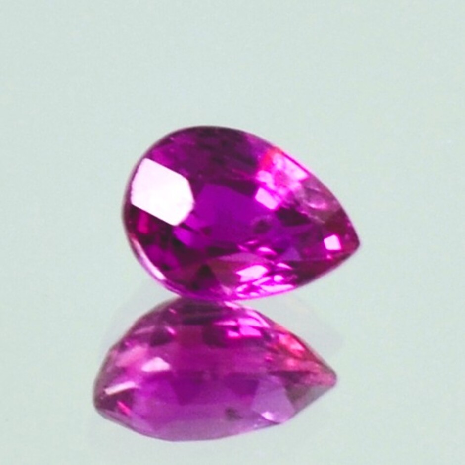 Ruby pear purple red unheated 1.28 ct.