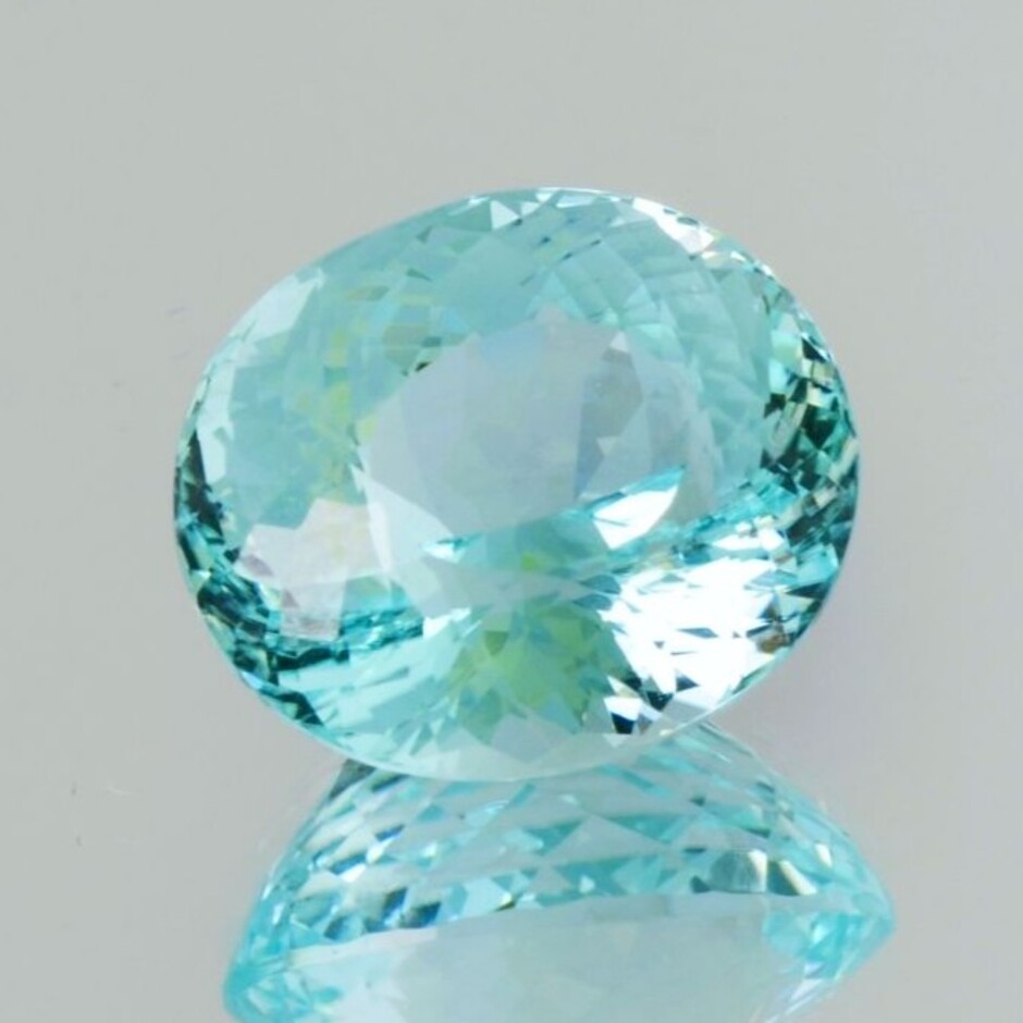 paraiba Tourmaline oval greenish light blue 16.23 ct.