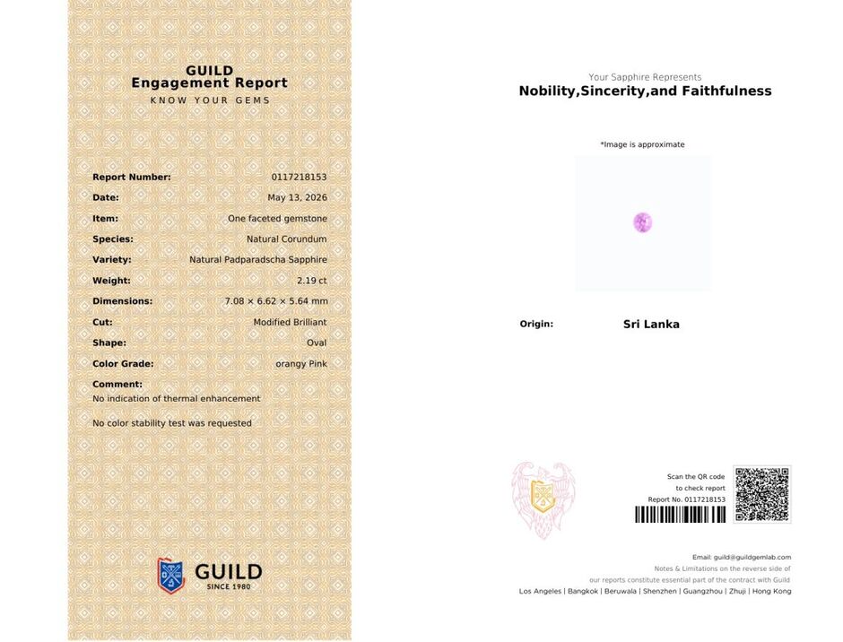 Gutachten zu Sapphire oval purplish pink untreated 2.18 ct.
