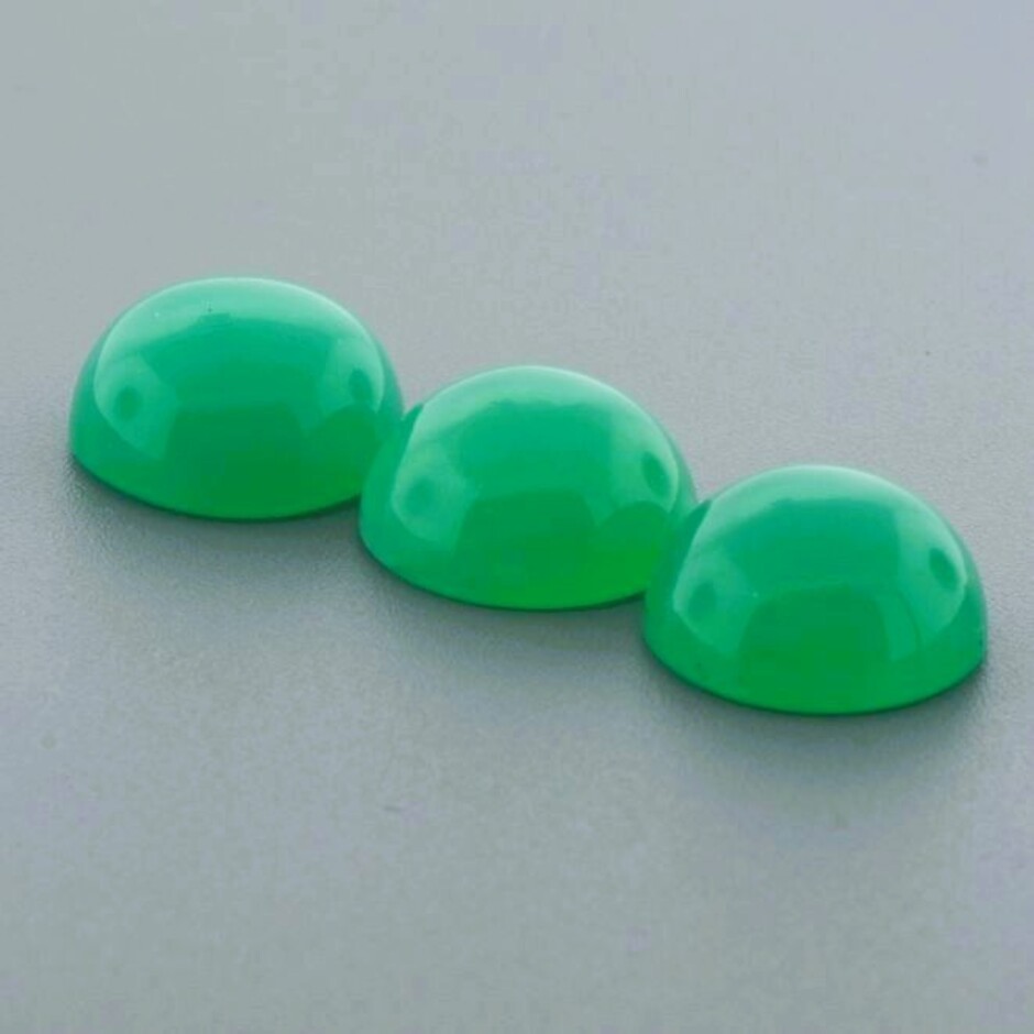 Chrysopras Lot Cabochons rund grün 21,5 ct