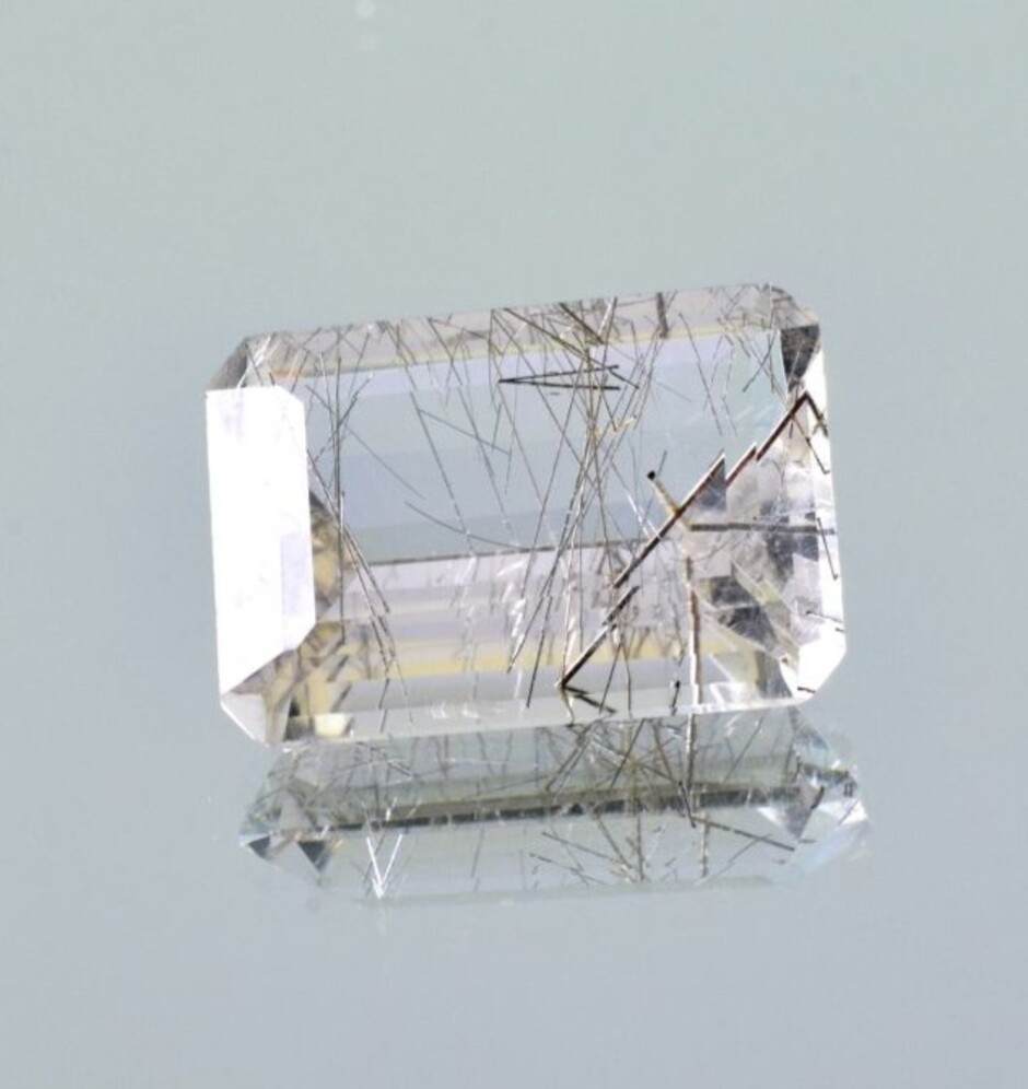 Rutilquarz octagon farblos 13,23 ct.