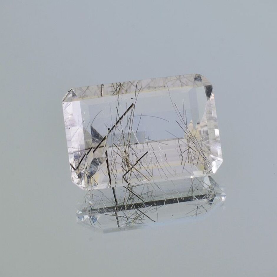 Rutilquarz octagon farblos 13,23 ct.