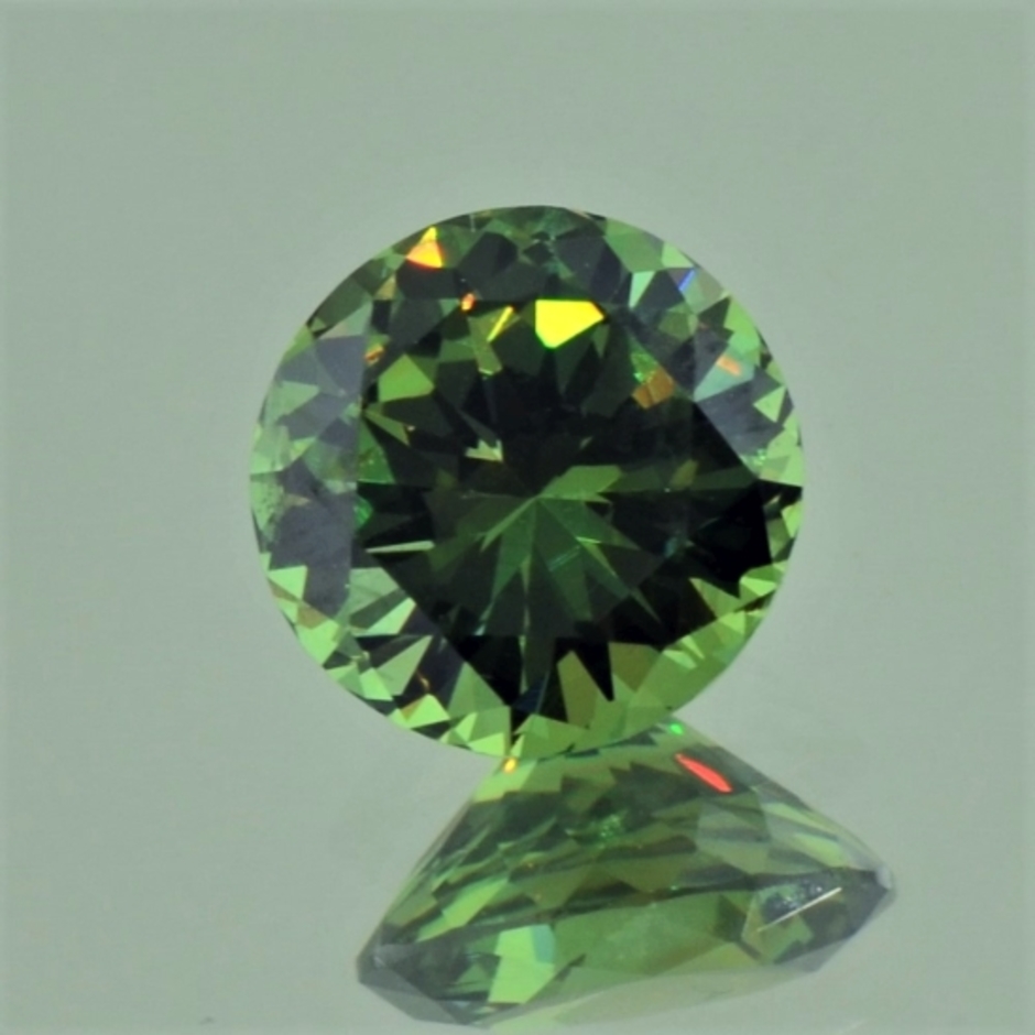 Demantoid Garnet round brilliant 1.36 ct