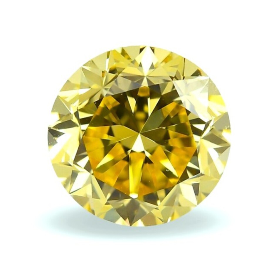 Fancy Diamond round brilliant sehr intense yellow vs1 1.02 ct