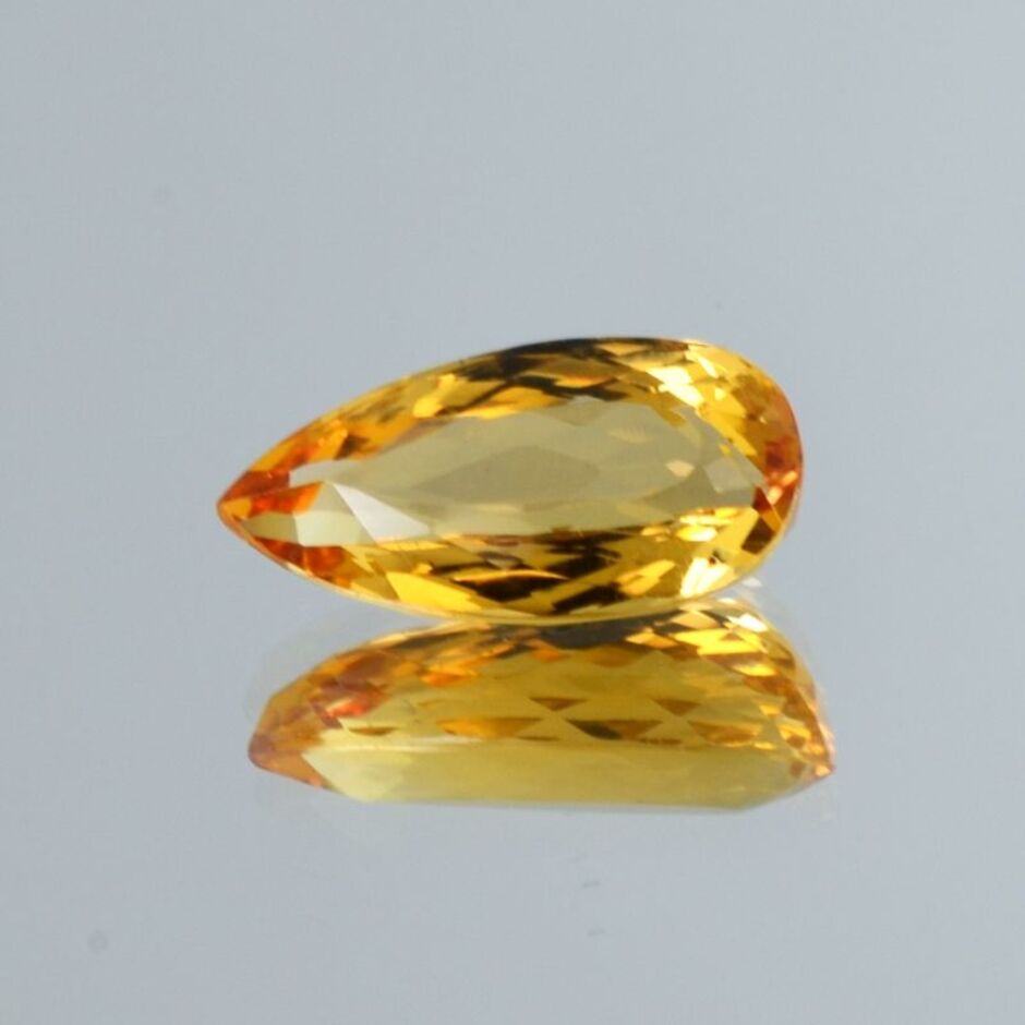 imperial Topaz pear orange yellow 4.58 ct.