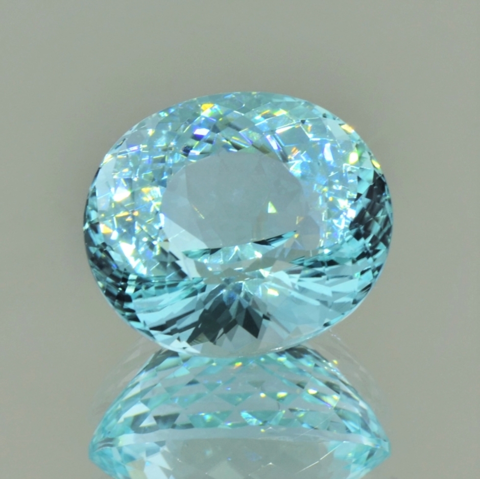 paraiba Tourmaline oval greenish light blue 16.23 ct.