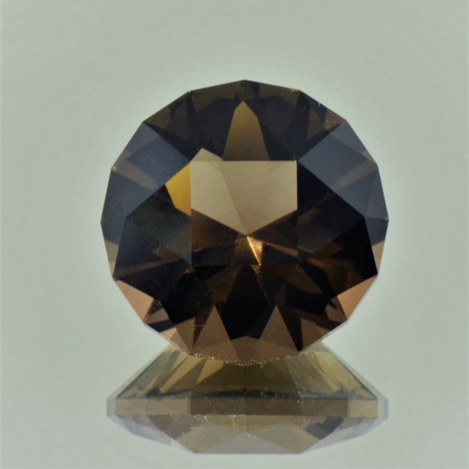 Smoky Quartz round fantasy dark brown 21.94 ct