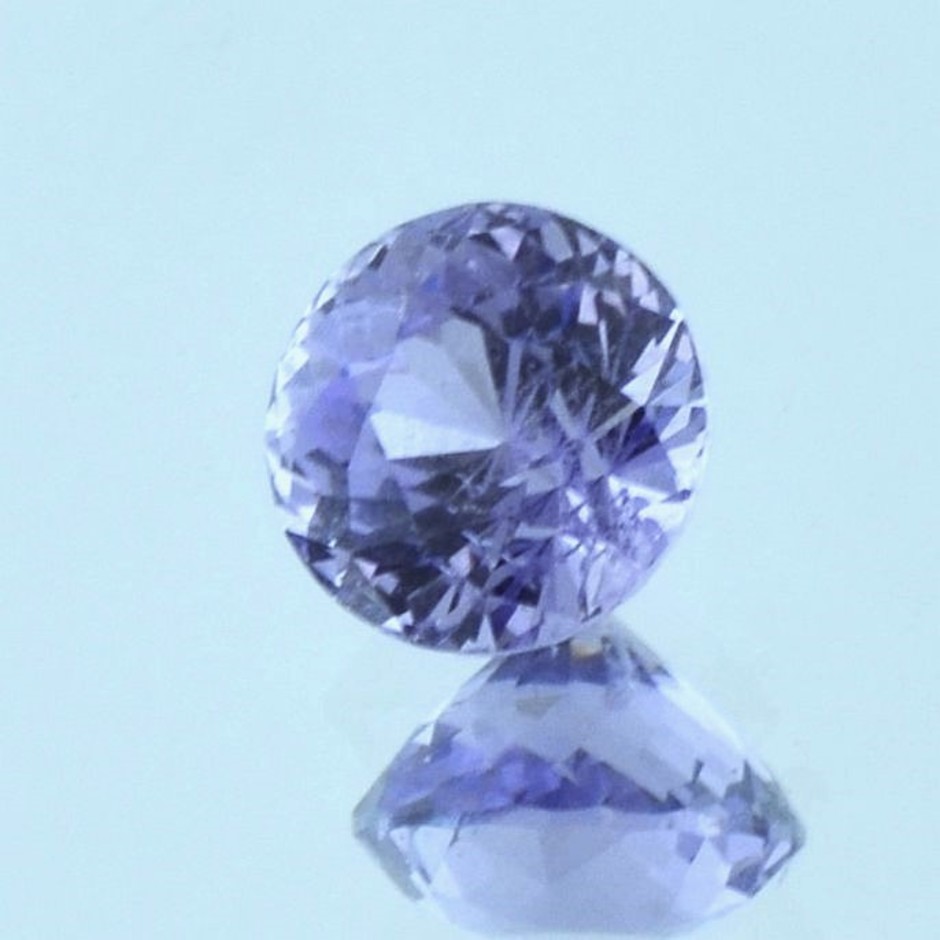 Spinel round brilliant light lilac blue untreated 2.36 ct