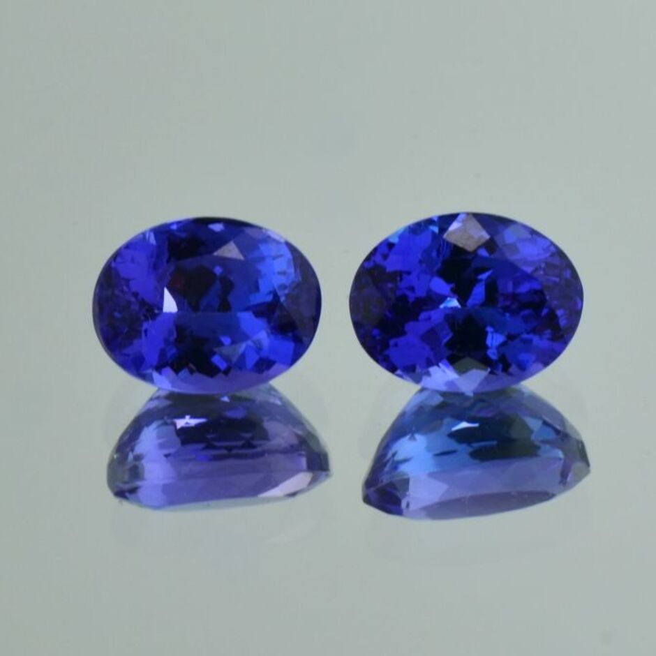 Tansanit Duo oval intensives Blau 6,83 ct.