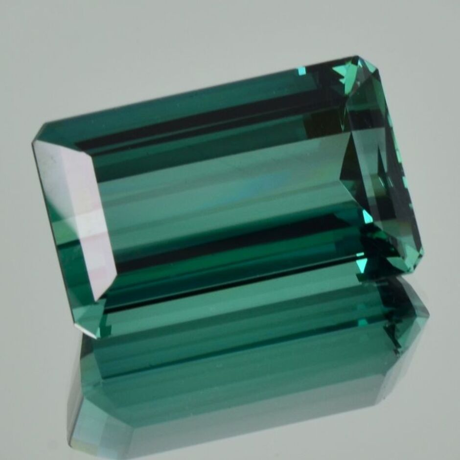 Tourmaline octagon blue green 44.34 ct